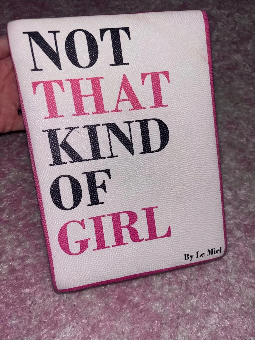 'Not That Kind Of Girl' Pink & White Canvas Clutch
